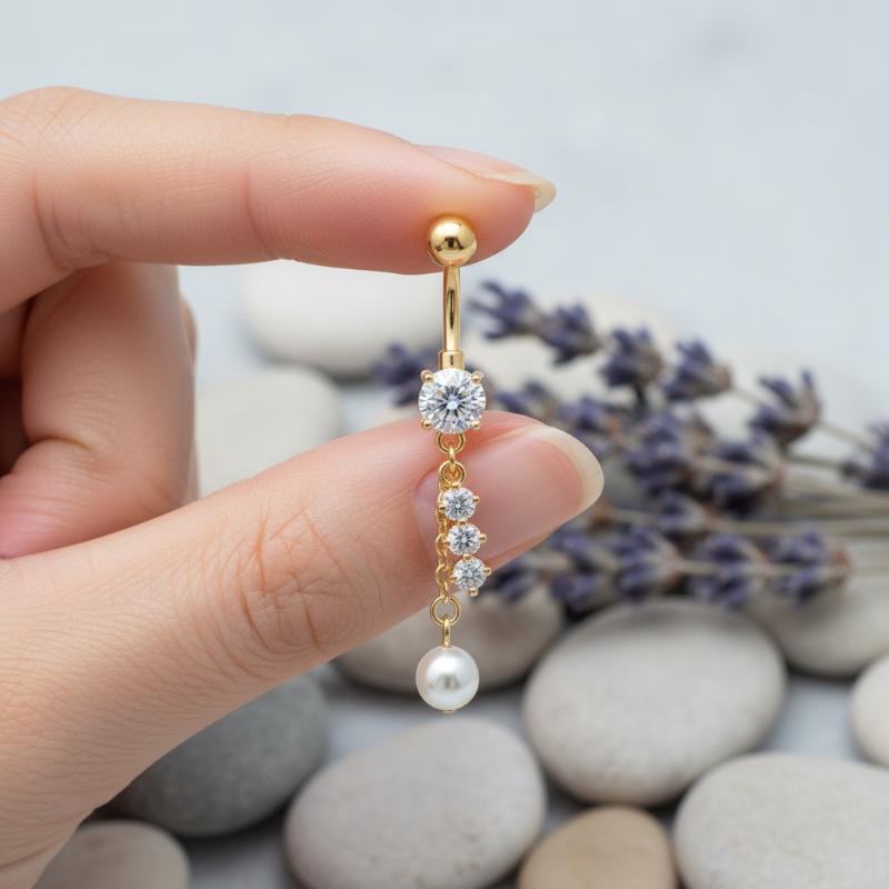 Body Jewelry Belly Button Rings - Crystal Pendant Belly Button Ring For