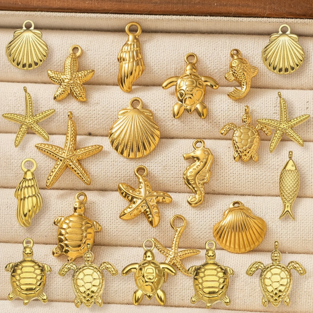 Body Jewelry Beach - 10pcs Stainless Steel Summer Beach Charms
