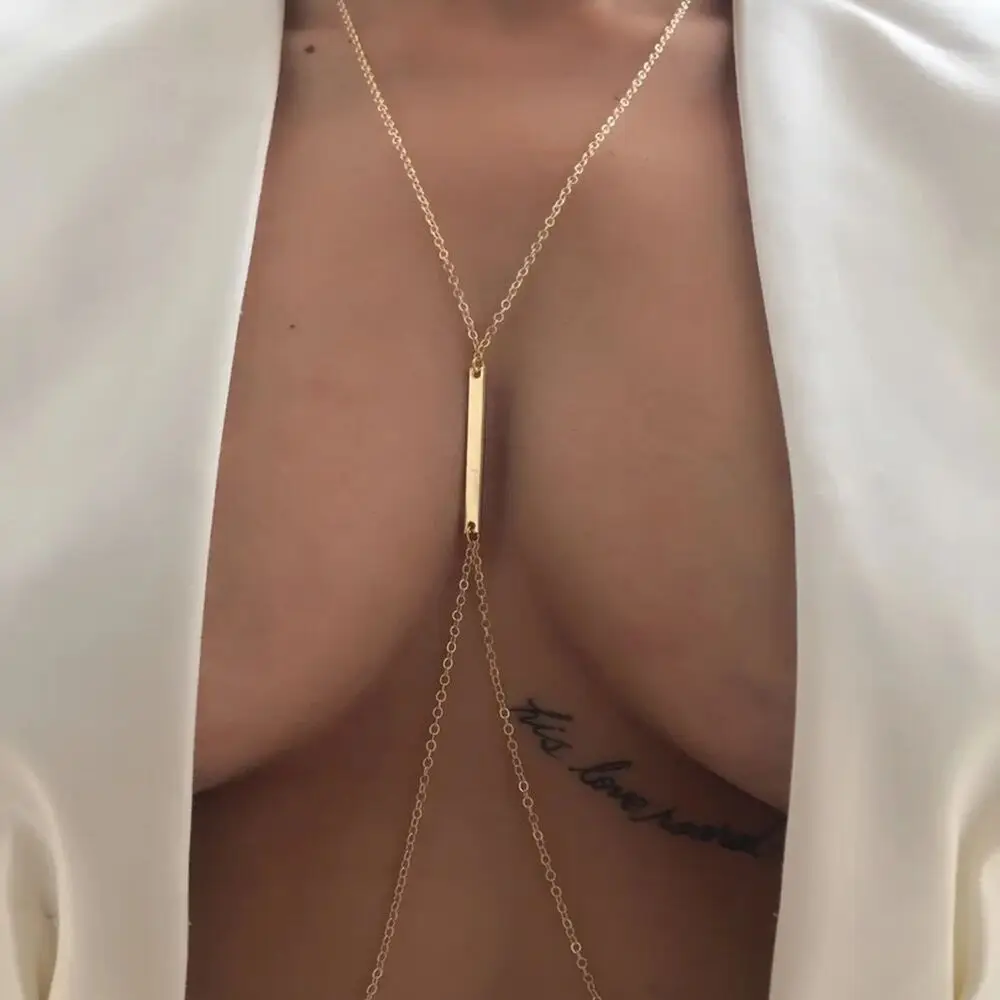 Body Jewelry In Bulk - Sexy Metal Chest Chain Harness Bikinis