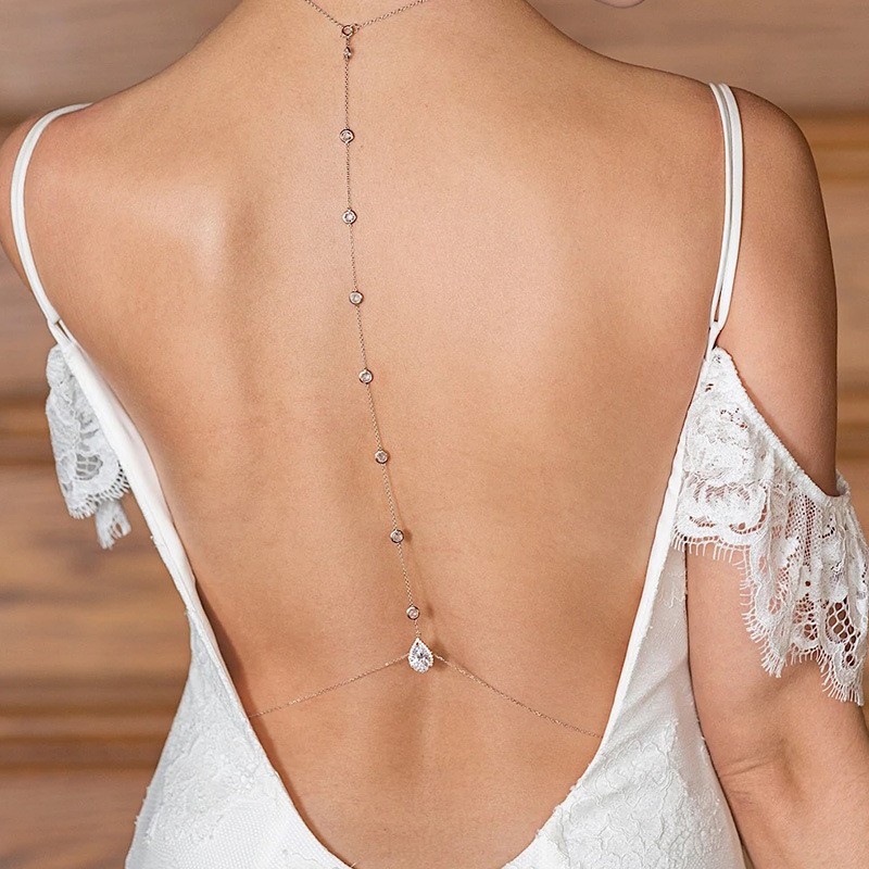 Body Jewelry Necklace - Hot style zircon back chain bride