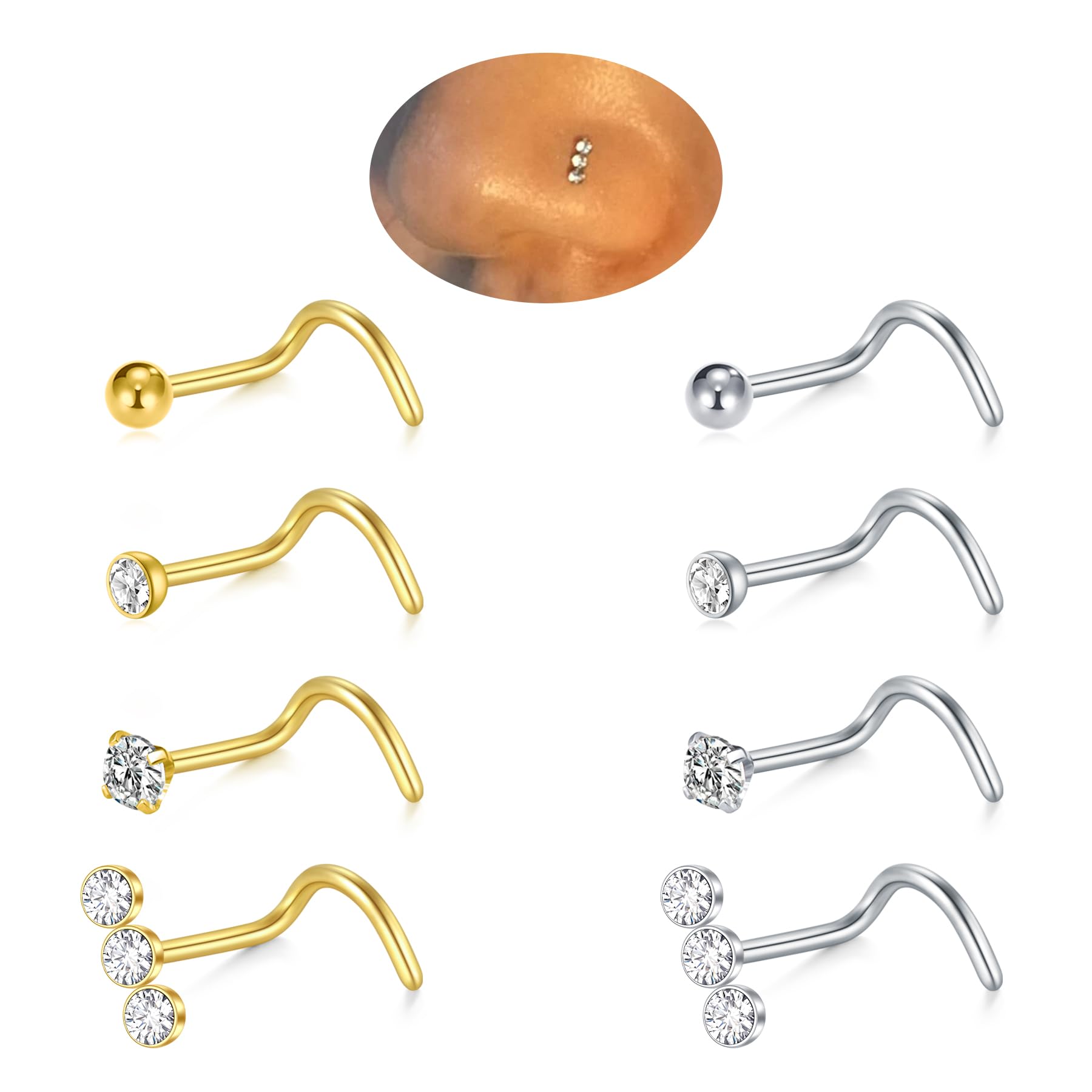 Body Jewelry Changing Kit - 8pcs/Set 20G Surgical Stainless Steel L