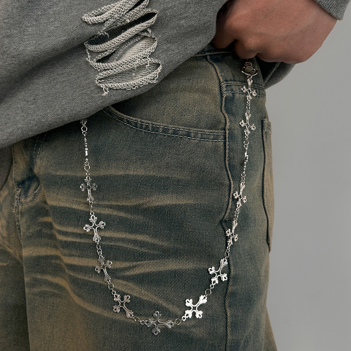 Body Jewelry High End - European metal chain jeans chain hip