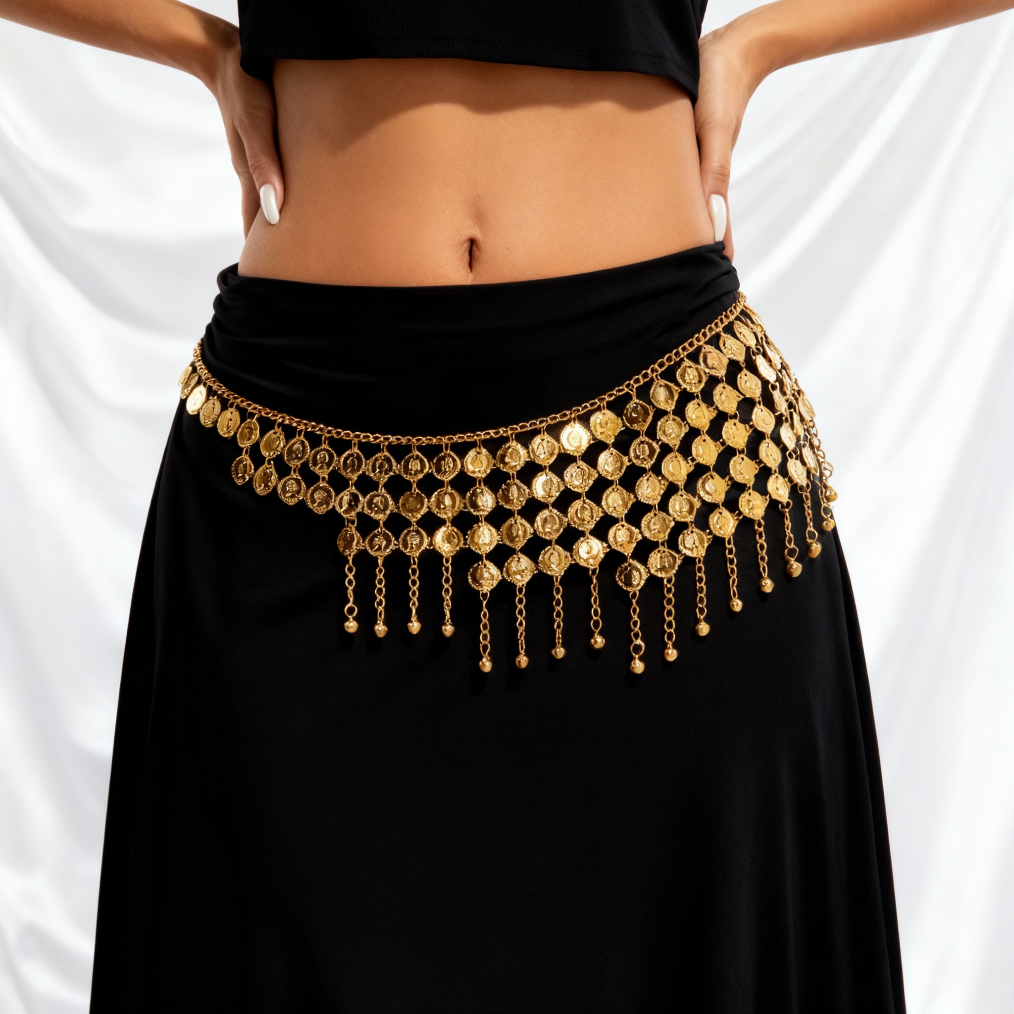 Body Jewelry In Bulk - Boho Beauty Portrait Coin Bell Fringe