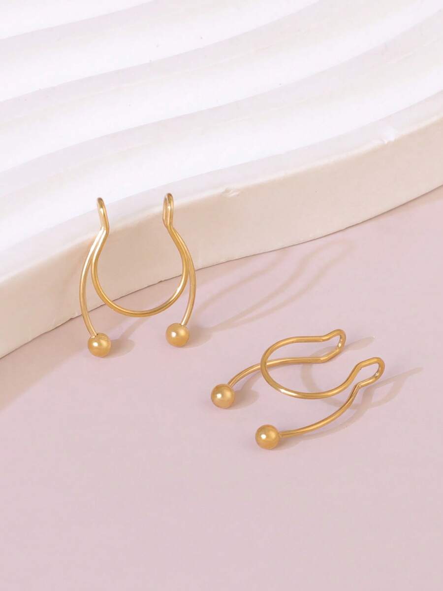 2pcs Stainless Steel Clip-On S - Body Jewelry Ear Piercing review and price