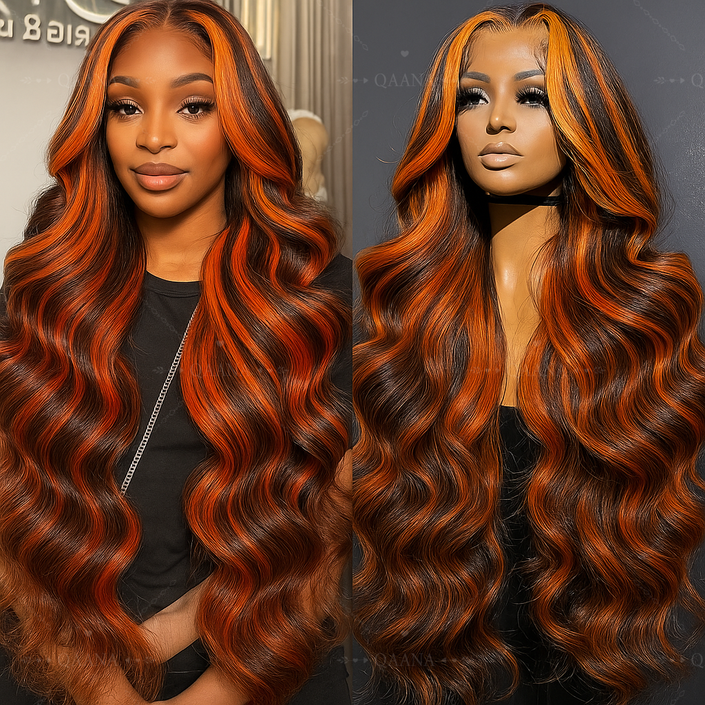 Brown Ginger Highlight Wigs Hu - Body Jewelry Underwear review and price