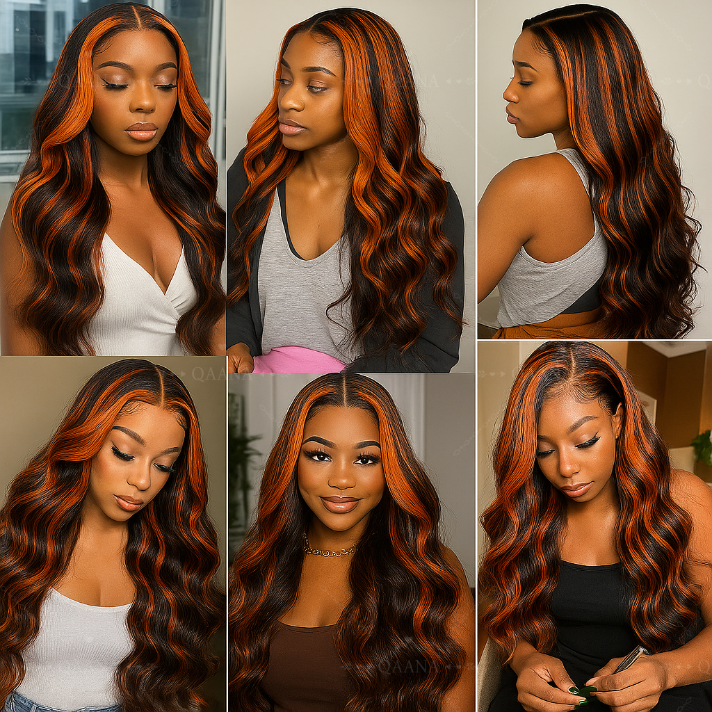 Brown Ginger Highlight Wigs Hu - Body Jewelry Underwear review and price