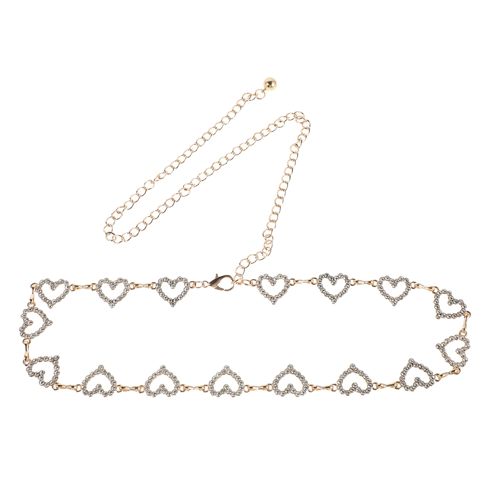 Women Heart Rhinestone Waist C - Body Jewelry Waist review and price