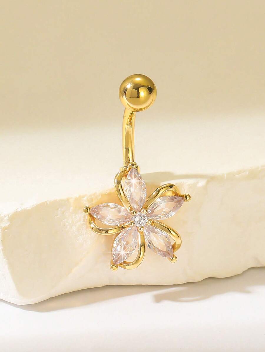 Pink Zirconia Cherry Blossom B - Body Jewelry Belly Button Rings review and price