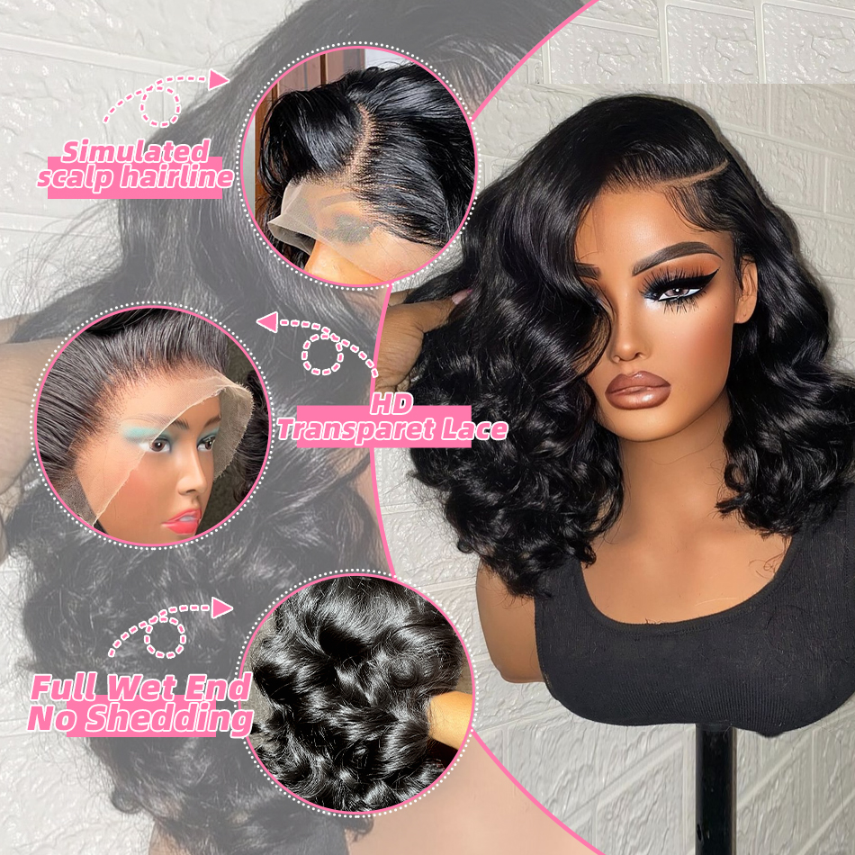 Short Bob Human Hair Body Wave - Body Jewelry Underwear review and price