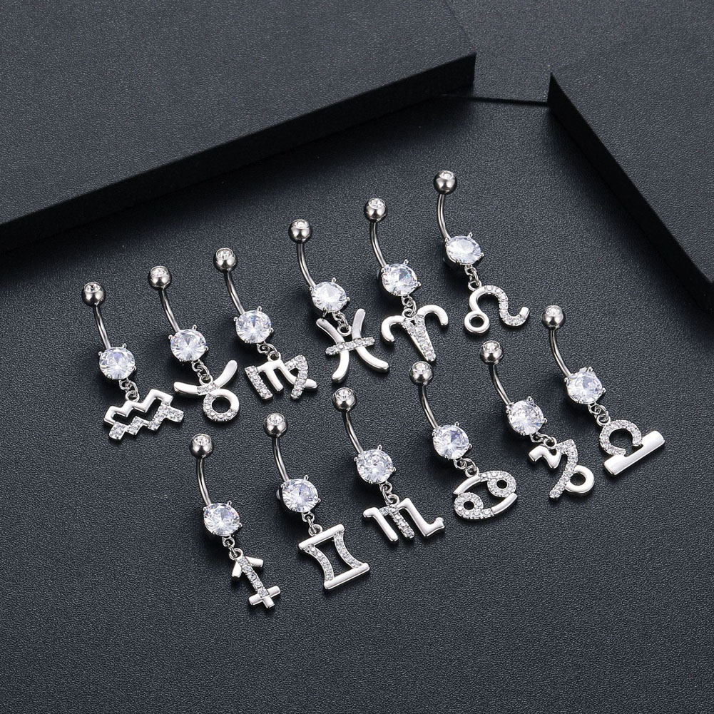 12 Constellation Series Navel  - Body Jewelry Belly Button Rings review and price