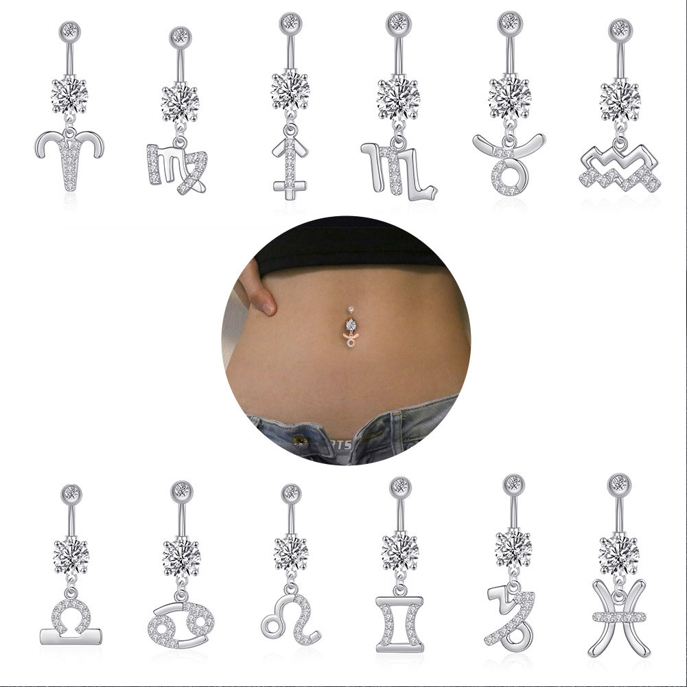 12 Constellation Series Navel  - Body Jewelry Belly Button Rings review and price
