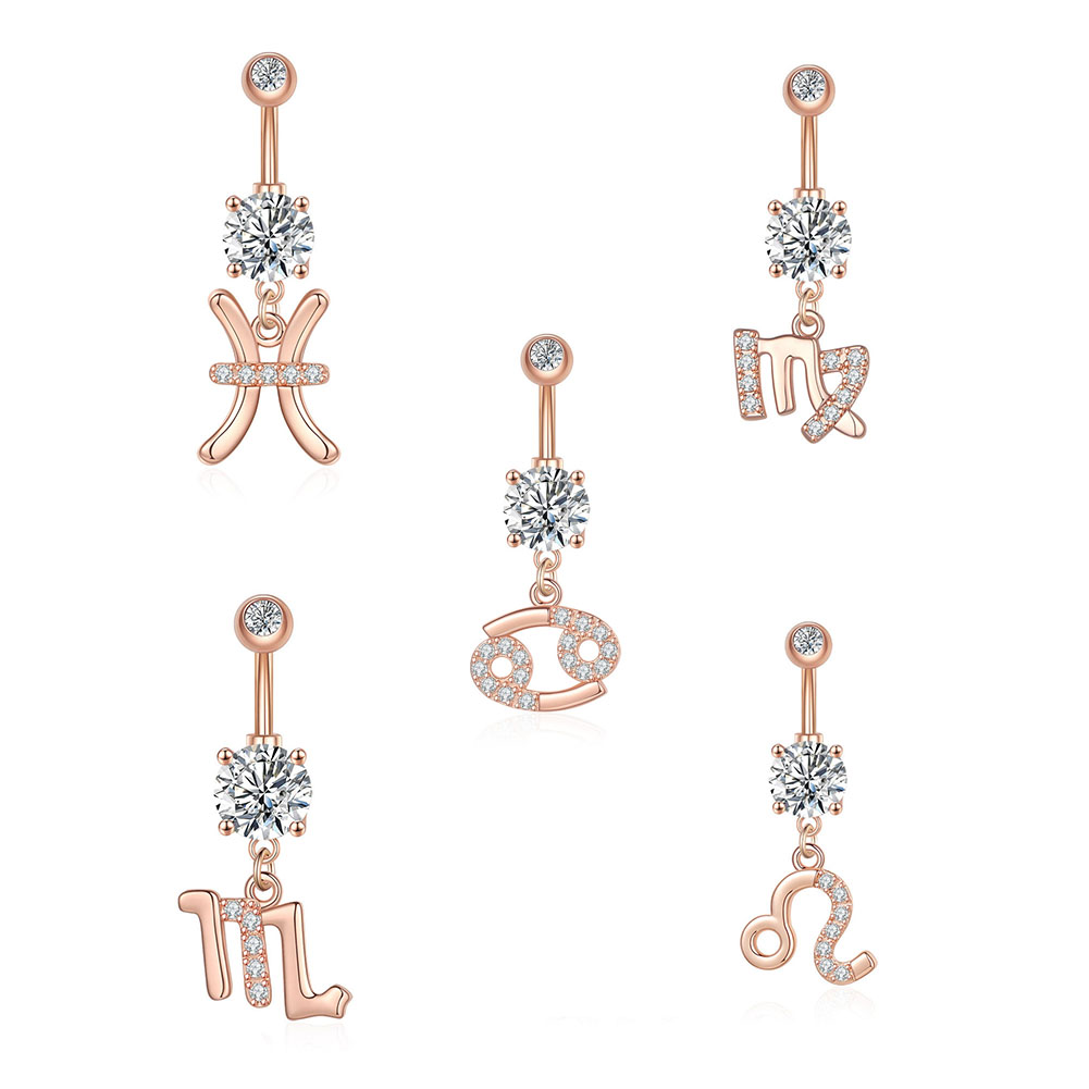 12 Constellation Series Navel  - Body Jewelry Belly Button Rings review and price