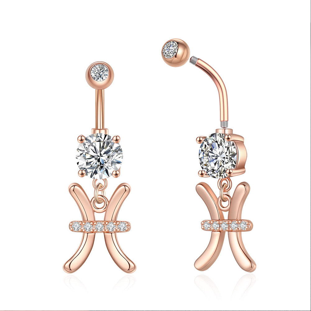 12 Constellation Series Navel  - Body Jewelry Belly Button Rings review and price