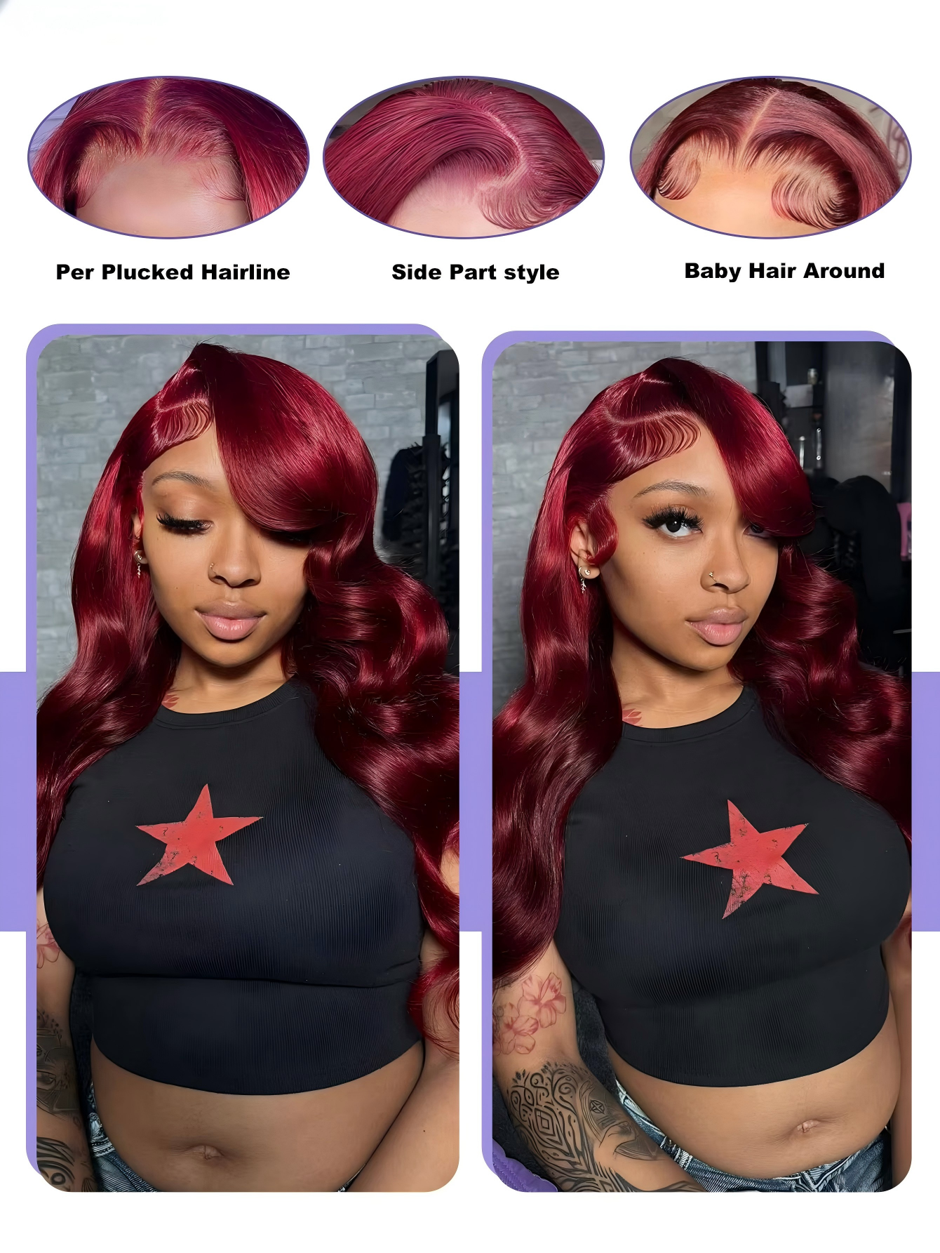 99j Burgundy Lace Front Human  - Body Jewelry Underwear review and price