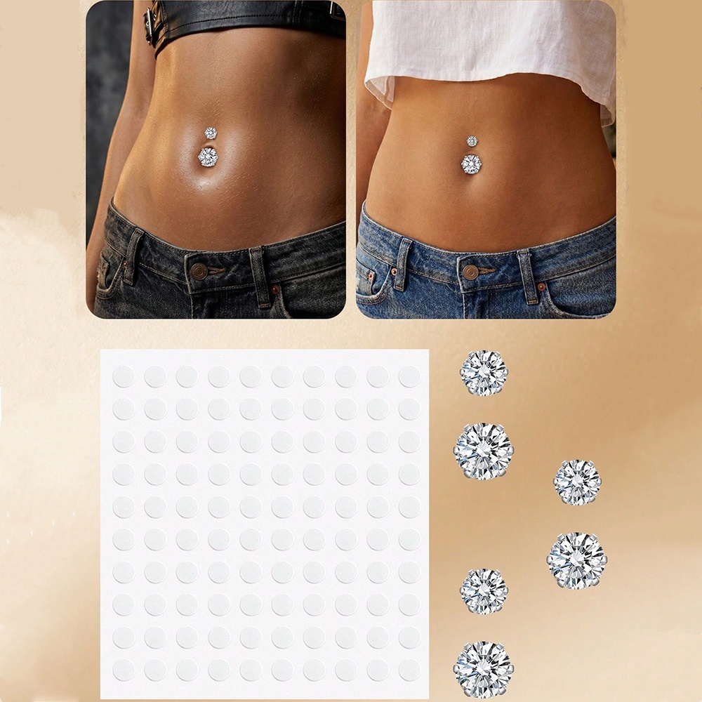 Fake Belly Piercing Cubic Zirc - Body Jewelry Belly Button Rings review and price