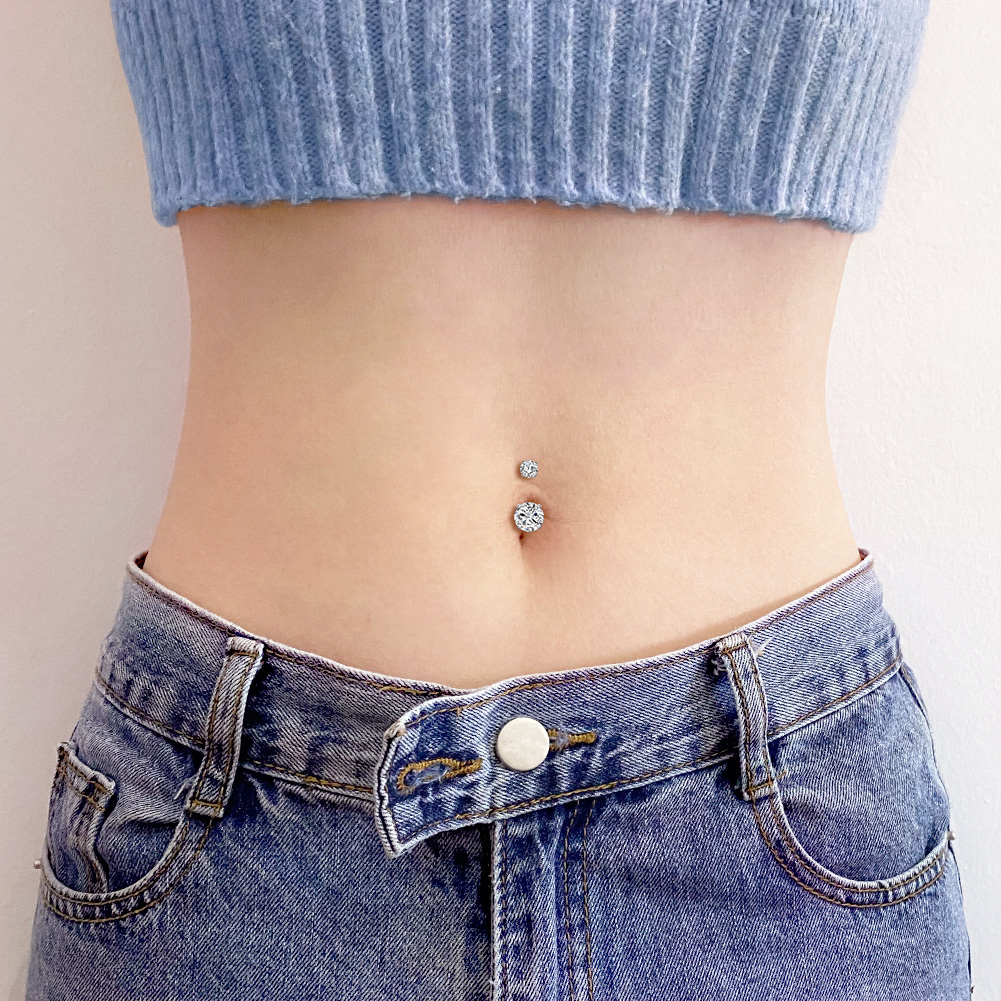 Fake Belly Piercing Cubic Zirc - Body Jewelry Belly Button Rings review and price