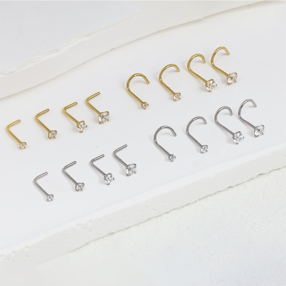 8Pcs 20G Zircon Nose Studs Set - Body Jewelry Changing Kit review and price
