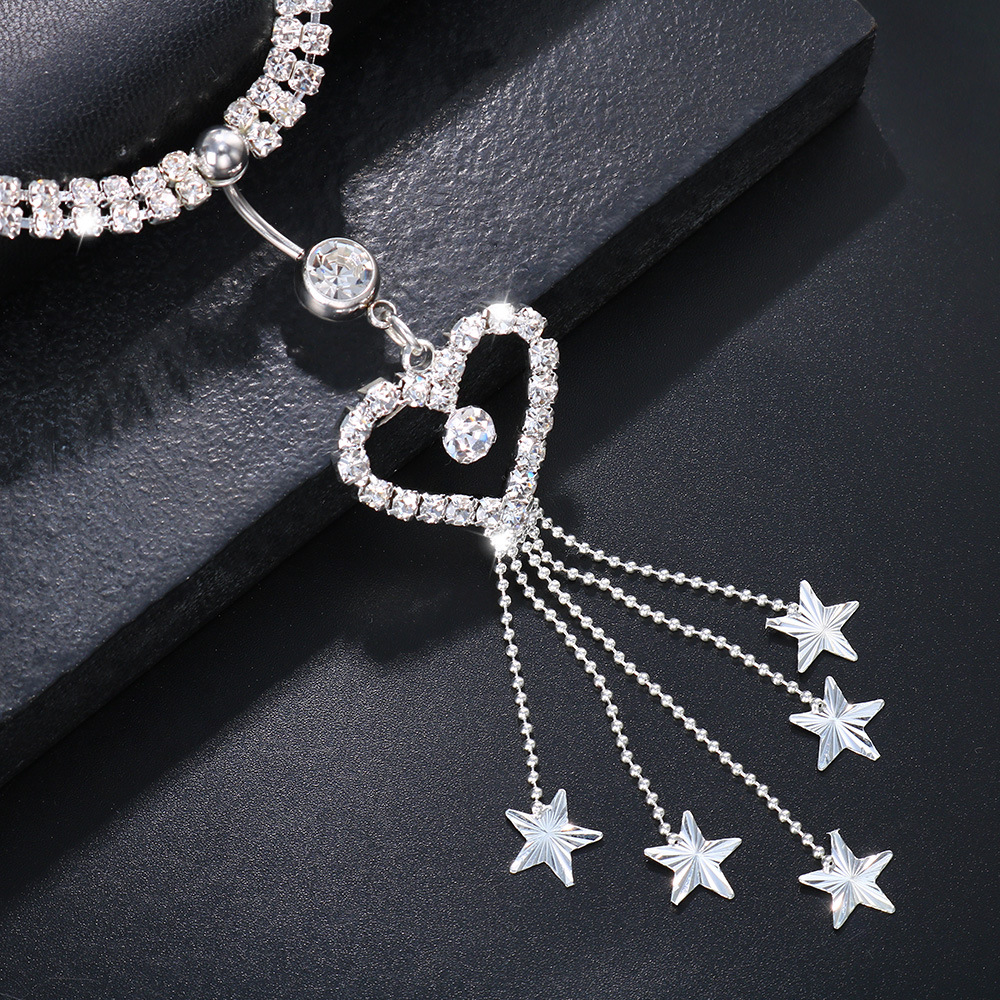GLAMing Boho Heart Dangle Rhin - Body Jewelry Belly Button Rings review and price