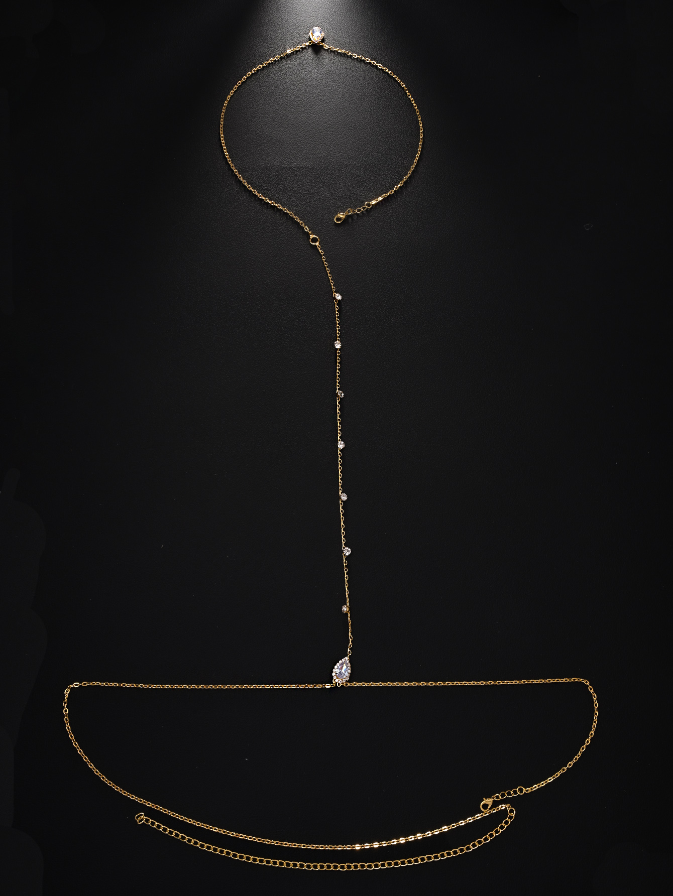 Hot style zircon back chain br - Body Jewelry Necklace review and price