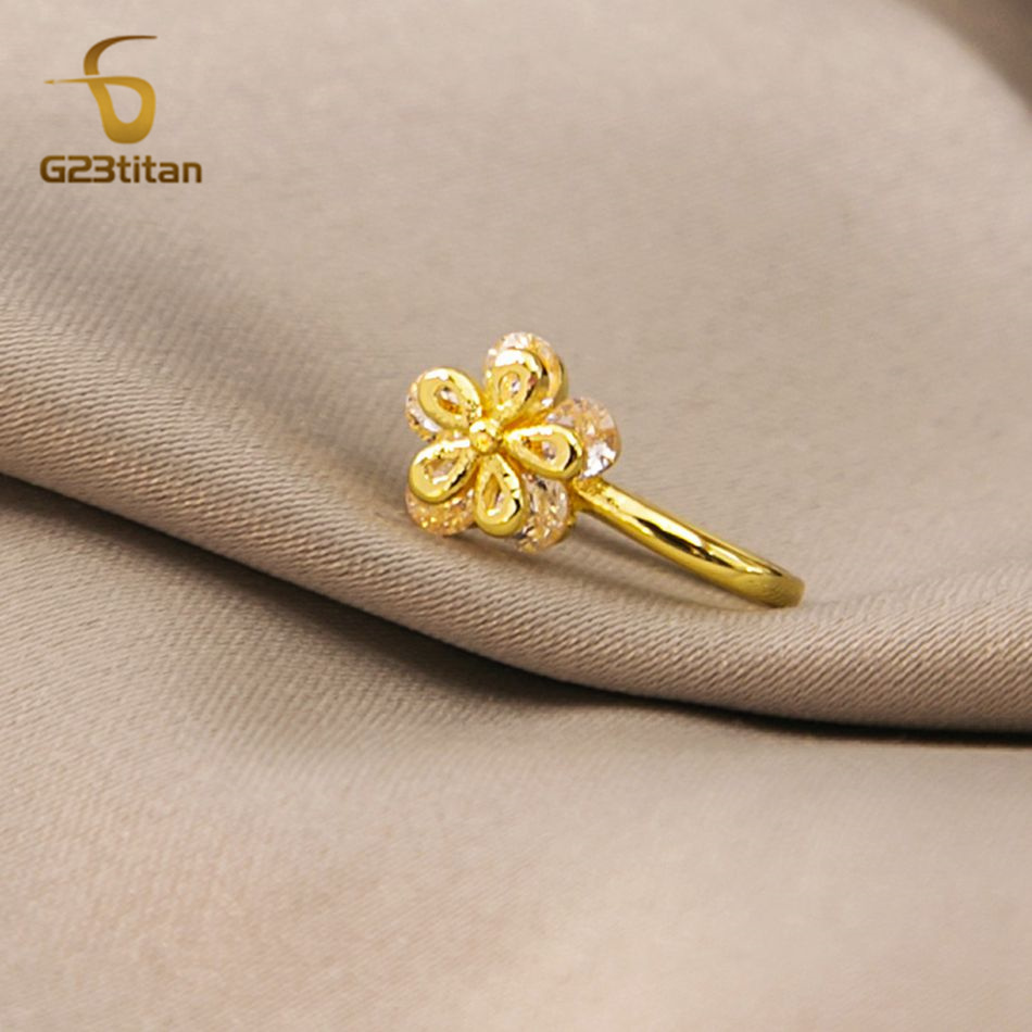 1pc Inlaid Zircon Flower Coppe - Body Jewelry Ear Piercing review and price