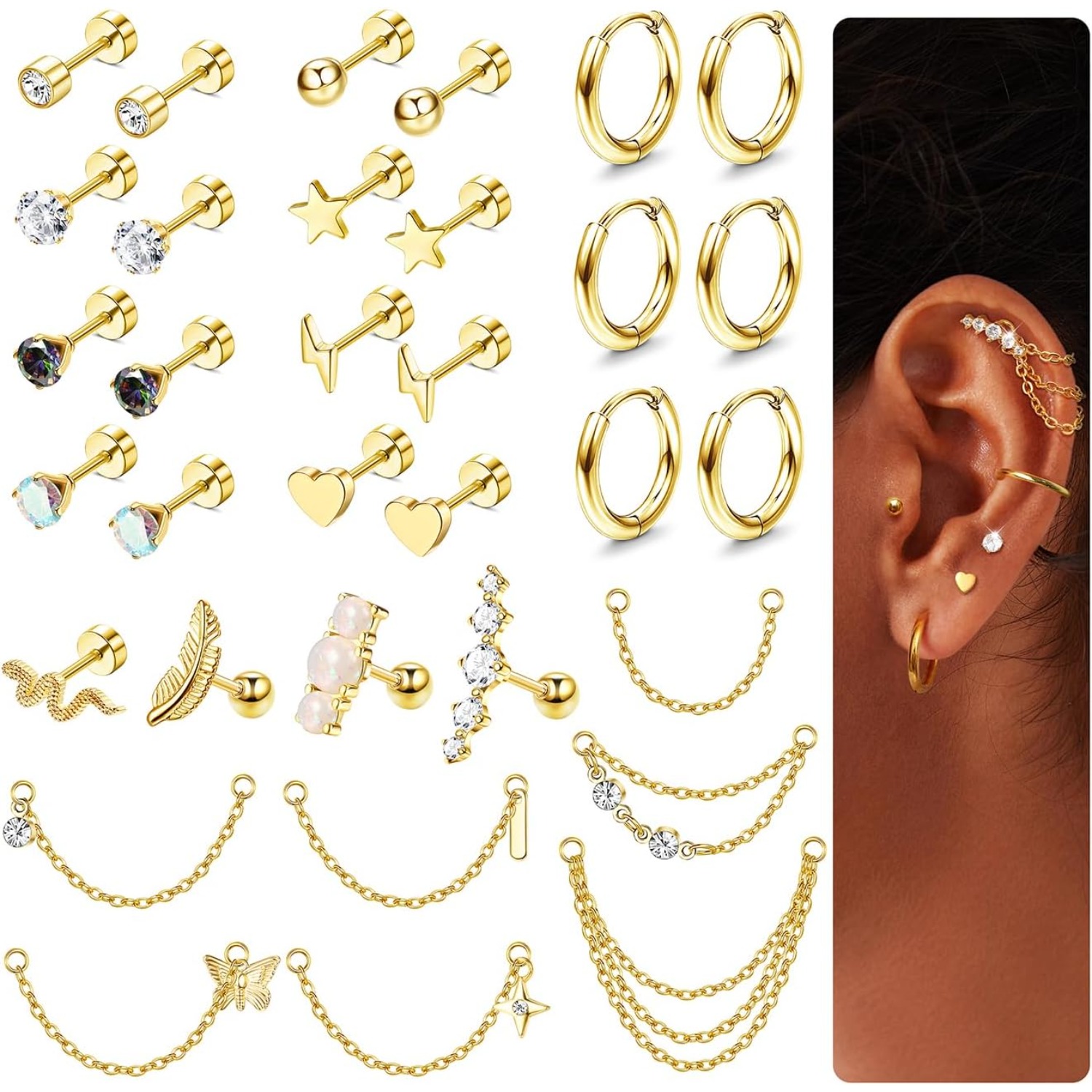 Bobisty 20G Cartilage Earrings - Body Jewelry Changing Kit review and price