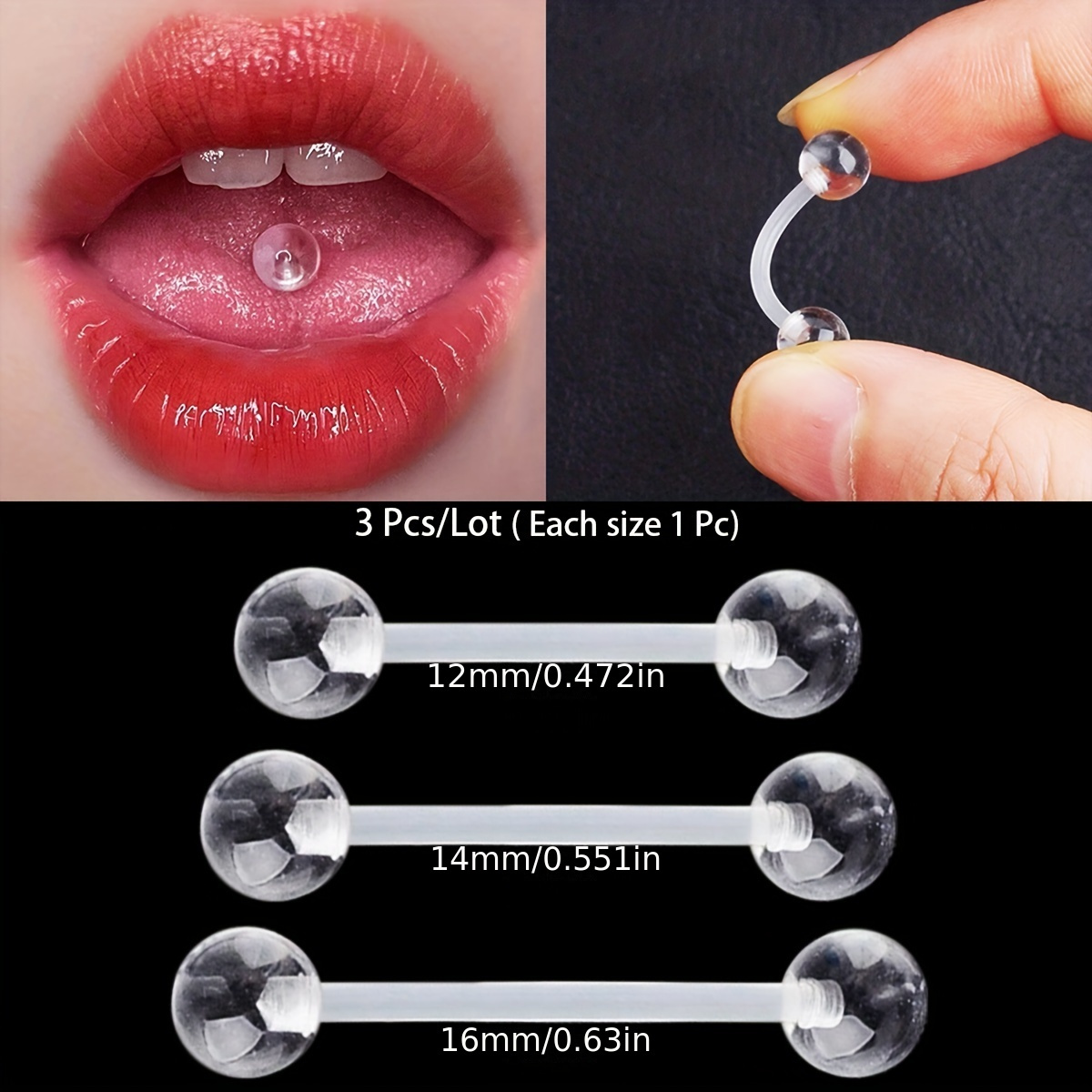 3pcs/Set (Each Size 1pc) Soft  - Body Jewelry Stores review and price