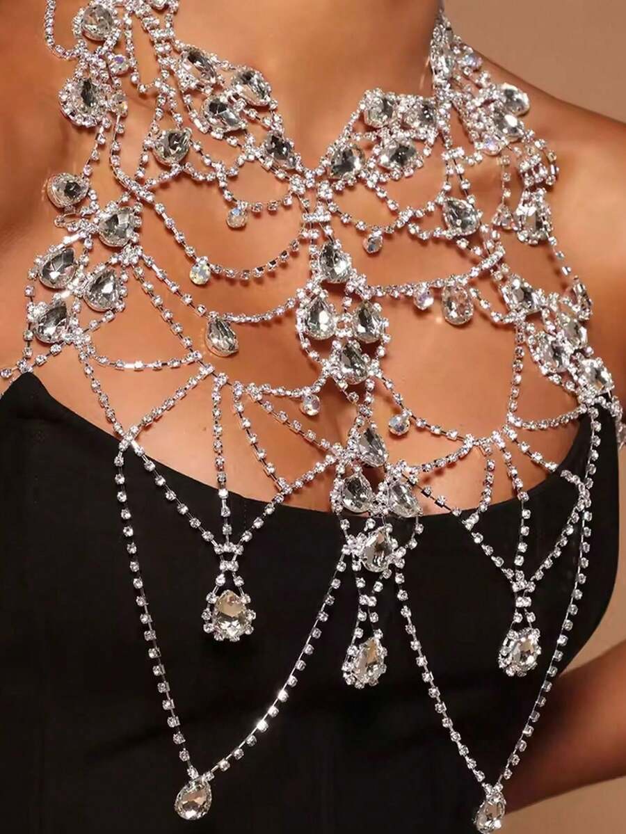 Rhinestone Body Chain Bra Neck - Body Jewelry Chains review and price