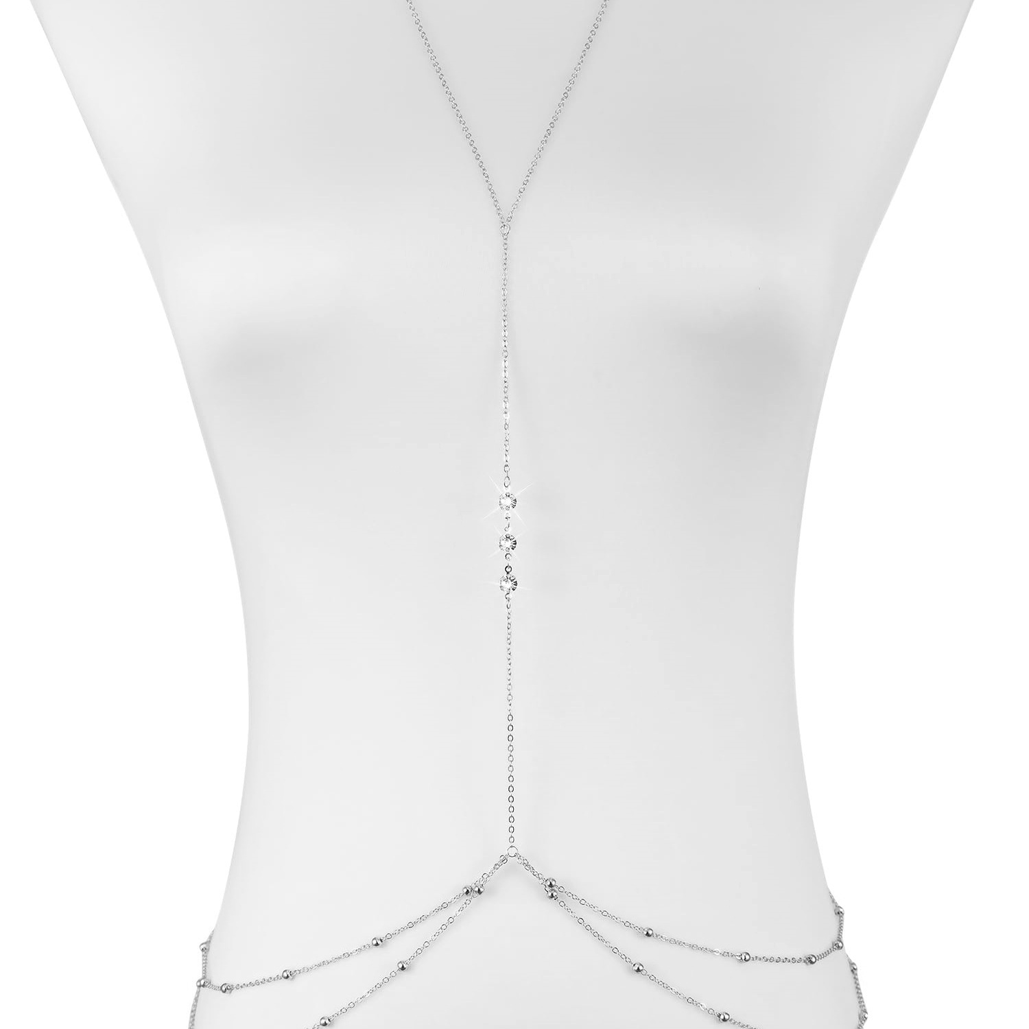Simple Long Imitation crystal  - Body Jewelry Necklace review and price