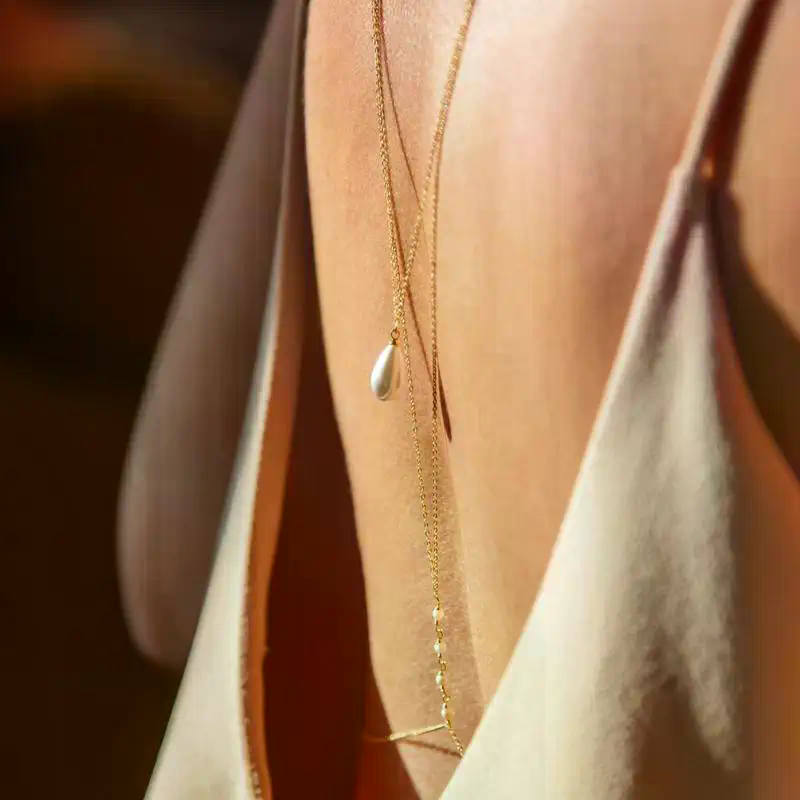 Simple Multilayer Pearl Back D - Body Jewelry Necklace review and price