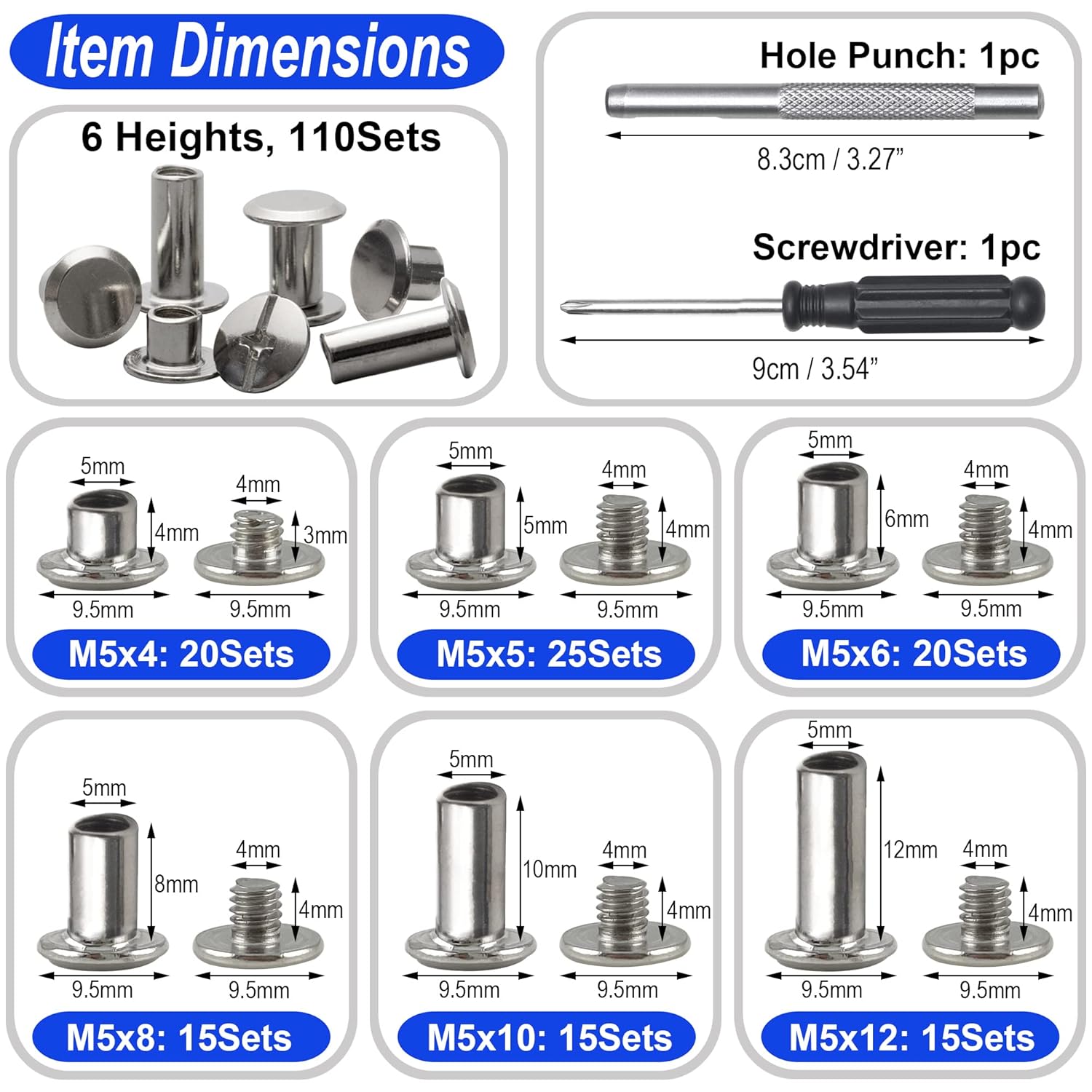 110 Sets Chicago Screws Assort - Body Jewelry Chicago review and price