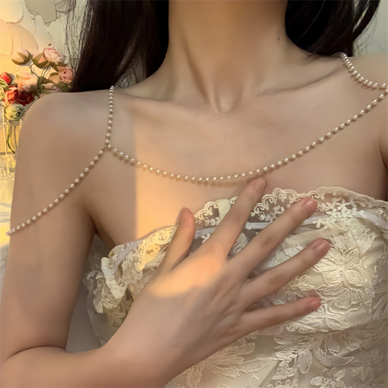 Boho Pearl Bridal Shoulder Nec - Body Jewelry Necklace review and price