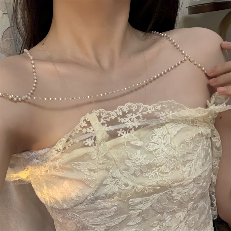 Boho Pearl Bridal Shoulder Nec - Body Jewelry Necklace review and price