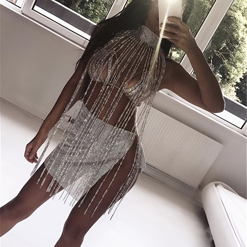 Sexy Rhinestone Bra Body Chain - Body Jewelry Necklace review and price