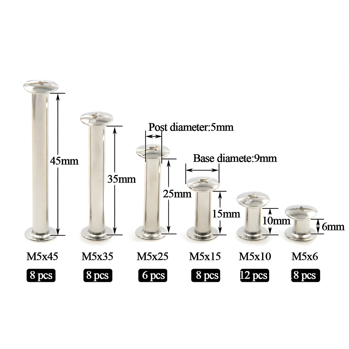 120Pcs (60 Pair) M5 x 6/10/15/ - Body Jewelry Chicago review and price